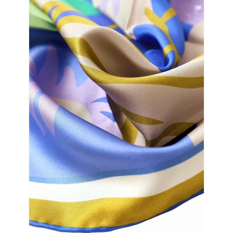 Prettystern 100% Silk Neckerchief Women Men Paisley Silk Scarf Summer