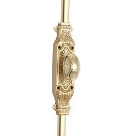 STALLION HARDWARE 9 Ft Brass Door Cremone Bolt Set – Solid Brass, 52" Dual Rods, Vintage Style. Indoor Mount for French Doors, Old World Charm, Vintage (Polished Brass - Lacquered)