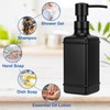 UHEY HOME Glass Soap Dispenser Bathroom, 10.6oz Refillable Liquid Hand