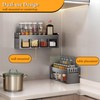 Homkdom 3 Grid Wall-Mounted Spice Organizer Set, Durable Aluminum Spice