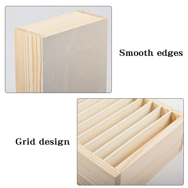Klmnop Wooden Name Badge & Card Holder, ID Badge Organizer