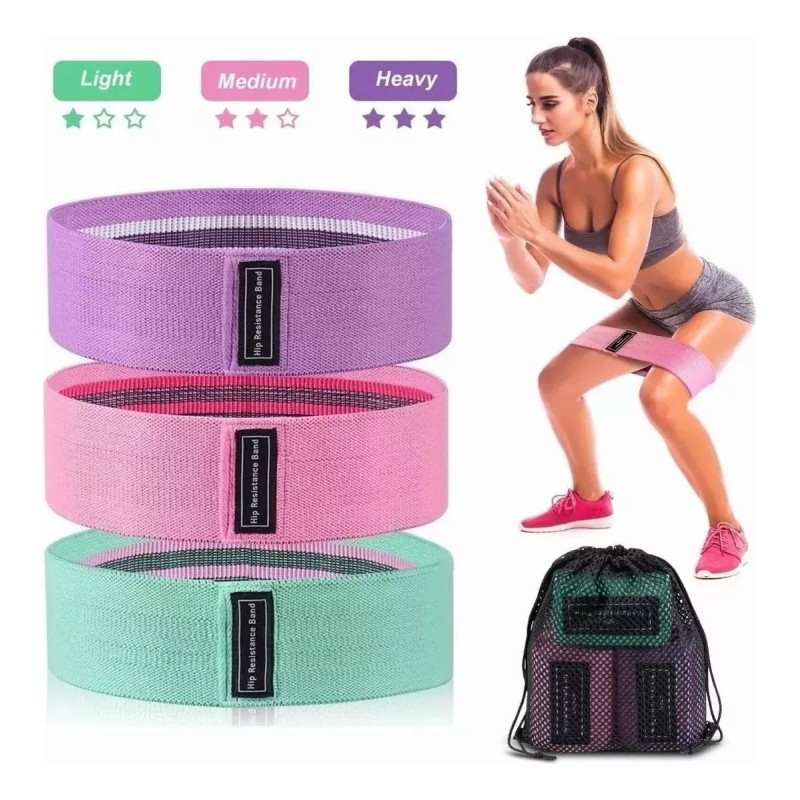 CB Hip Bandas Resistencia Ligas Pierna Glúteo + Tapete De