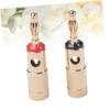 jojofuny 1pair Gold Plated Speaker Banana Plugs Durable Connectors for