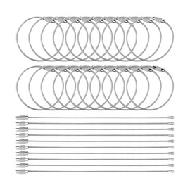 Sandfren 6 inch Stainless Steel Wire Car Keychain Cable, 30PCS 1.5mm Twist Barrel Braided Key Ring Keepers Holder, Heavy Duty Luggage Tag Loop for Travel Luggage ID Card, Universal Fit