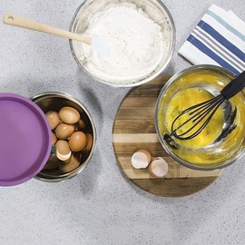 LICITE USA Set of 5 Colorful Stainless Steel Mixing Bowls with Matching Lids – Nesting Design for Space-Saving Storage, Ideal for Cooking, Baking, and Meal Prep