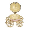 Jewelry Organizer White Golden Pumpkin Carriage Shape Rhinestone Storage Box