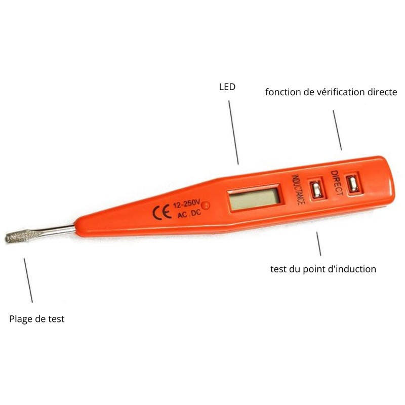 PARENCE. - 12-250V LCD Electronic Voltage Tester - Accurate Diagnostic