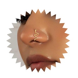 Erimberate Punk Nose Ring Gold Serpent Nose Ring Hoop Snake Non Piercing Nose Ring Viper Serpent Clip On Nose Ring Jewelry for Women and Girls Gifts
