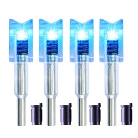 DEEPOWER Crossbow Lighted Nock with ON/Off Switch 4 Pack with .285”/.297”/.300”/.305” Bushings LED Nock Universal Fit for Bolts (Blue)