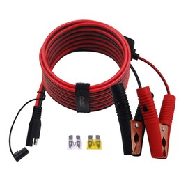 CUZEC 15FT/4,58 m 14AWG 20A pinza de cocodrilo a conector SAE / 12V SAE adaptador de liberación rápida a clips de cocodrilo cable de desconexión rápida