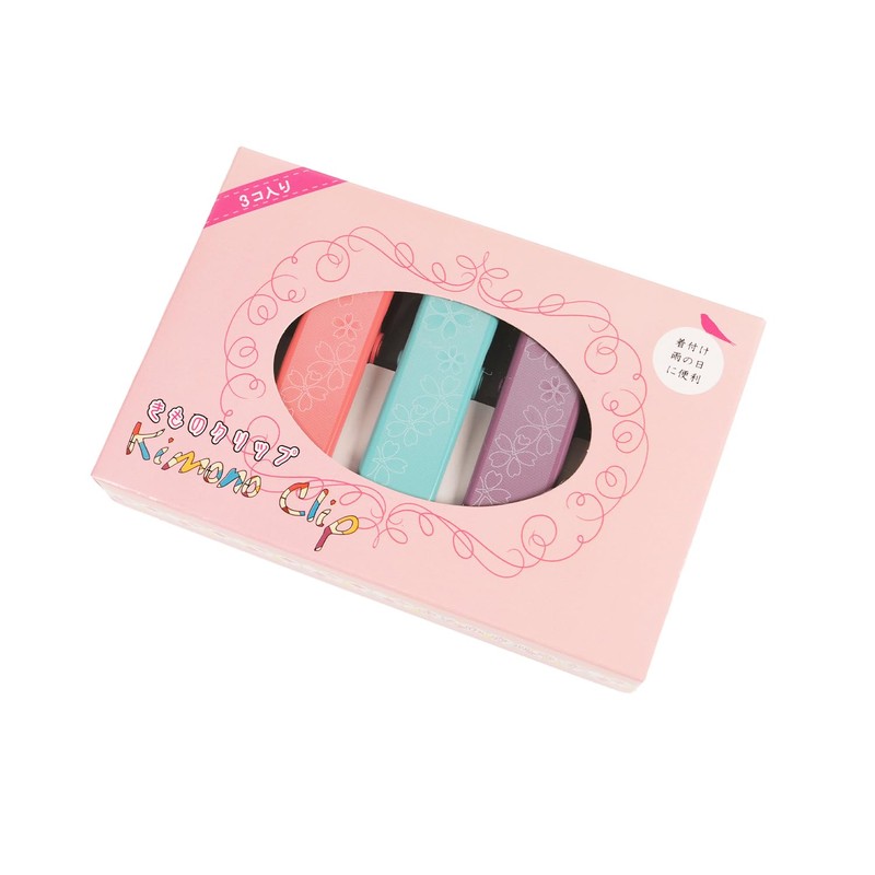 HYOTANDO Kimono Clip (Large) 3 Colors, Set of 3, Pink