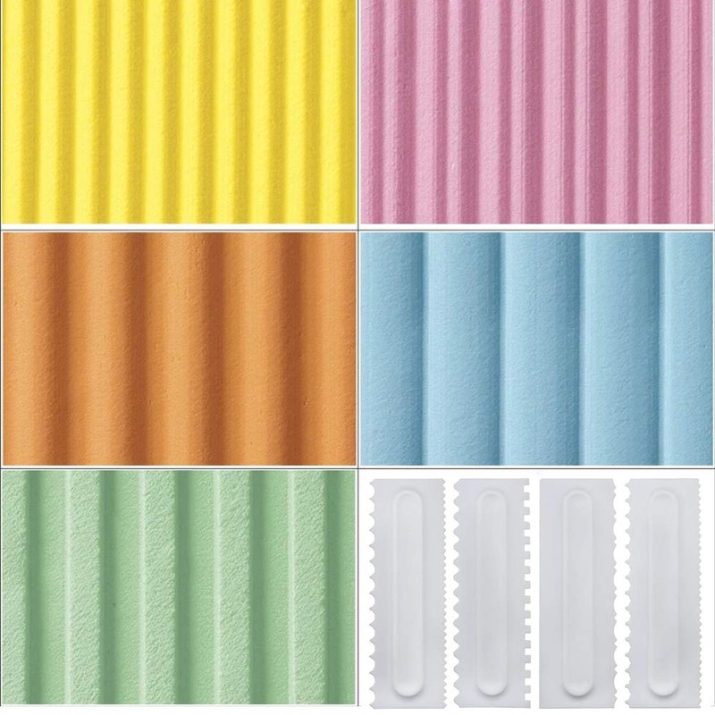 mwellewm 4 Pcs/set Cake Scraper Decorating Plastic Sawtooth Comb Mousse
