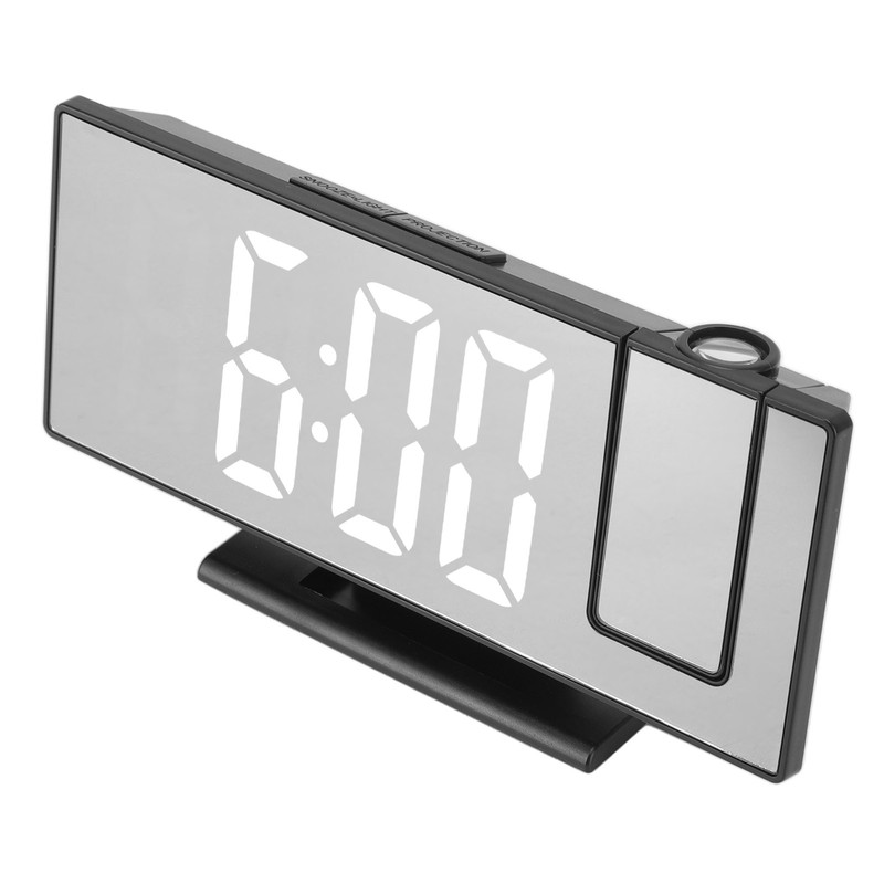 Projection Digital Alarm Clock USB Charging Automatic Dimming LED Mirror
