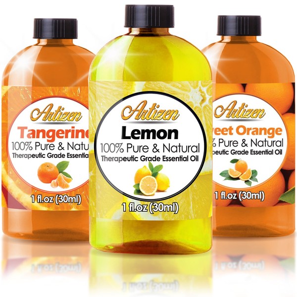 Citrus Essential Oils Set - 1oz 3 Pack Set (100% PURE ESSENTIAL OIL) Sweet Orange, Lemon, and Tangerine