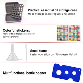 Rigute 30 Bottle EVA Essential Oils Organizer - Holds 5ml, 10ml, 15ml Bottles, Storage Holder Carrying Case, Traveling Bag with Foam Insert