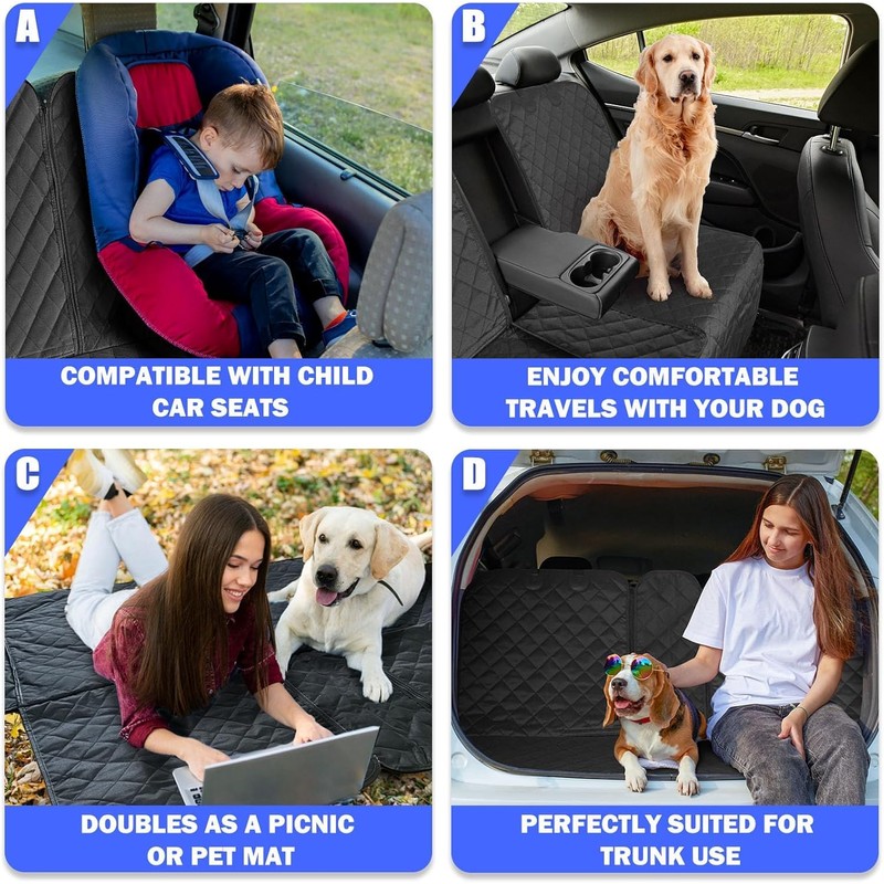 Yonktoo Dog Car Seat Cover for Back Seat, Car Seat