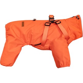 BT Bear Dog Harness, Raincoat, Adjustable, 4 Legs, Dog Jacket with Harness, Reflective Jumpsuit, Waterproof Coat for Small and Medium Dogs, Orange, XXL