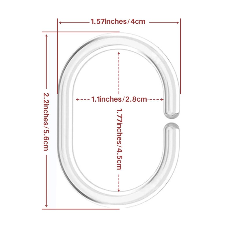 Plastic Shower Curtain Hooks C Shape Shower Curtain Rings for