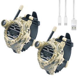 ZOMFOM Walkie Talkies for Kids, Children Walkie Talkie Rechargeable Watch Two-Way Long Range with Flashlight, Camping Hiking Cycling Outdoor Toys, Gifts for Girls and Boys, 2 Pack