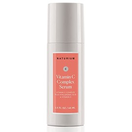 Naturium Suero facial complejo de vitamina C, tratamiento facial antienvejecimiento con ácido hialurónico y vitamina E, 2 onzas