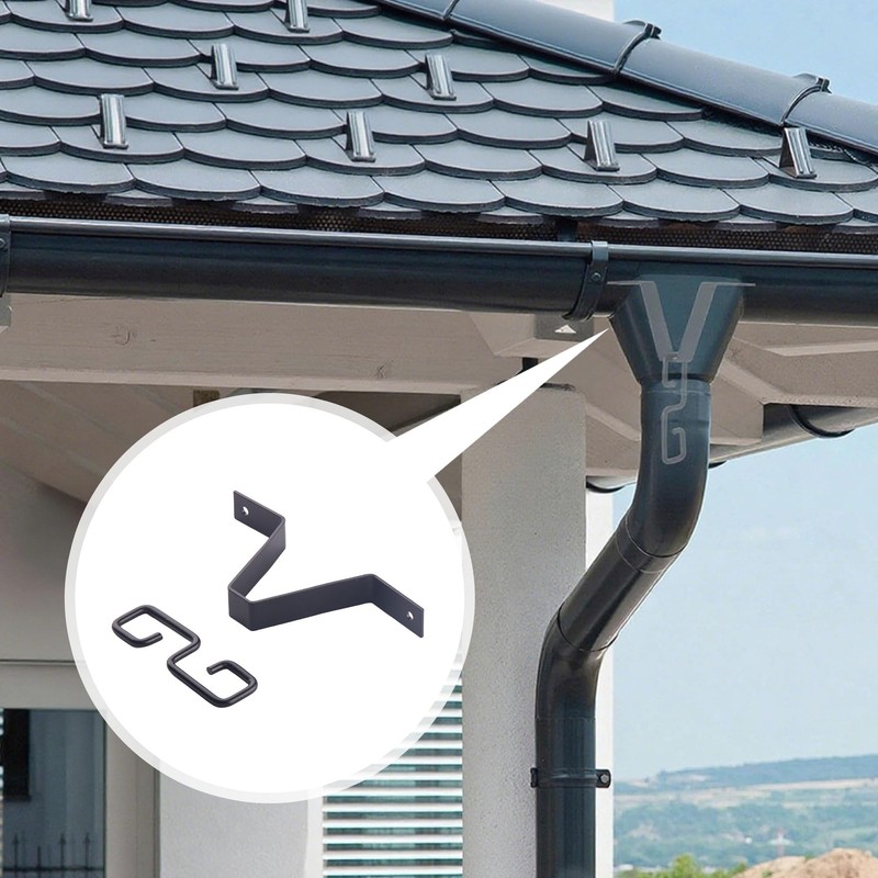 RiseDirectly 2 Pcs Heavy-Duty V-Shaped Rain Chain Gutter Adapter Clip