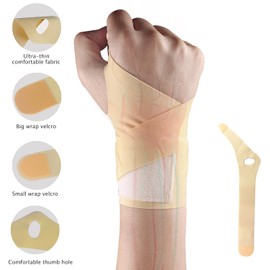 YUNYILAN Wrist Brace Compression Strap Wrist Support Carpal Tunnel Ultra-Thin Elastic for Tear, Wrist Brace for Arthritis Pain,Tendonitis, Sprains, for Men and Women (Skin Left Hand)