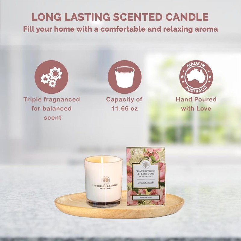 Wavertree & London Organic English Rose Scent Soy Wax Candle