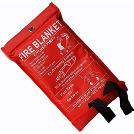 Fire Blanket, LARGE SIZE 1mX1m, EASY & FAST UNFOLDING FIRE BLANKET, Kitchen Fire Safety Fire Blanket, Emergency Fire Blanket for Home, Kitchen, Office, Restaurants, Workplace Fire Blanket