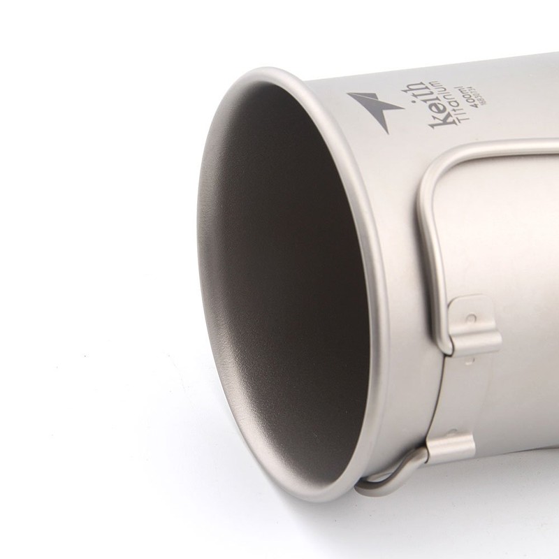Keith titanium cup with pliable handle and lid Ti3211