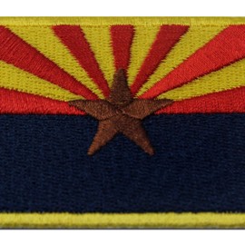 Arizona State Flag Embroidered Emblem Iron On Sew On AZ Patch - Red, Blue & Yellow