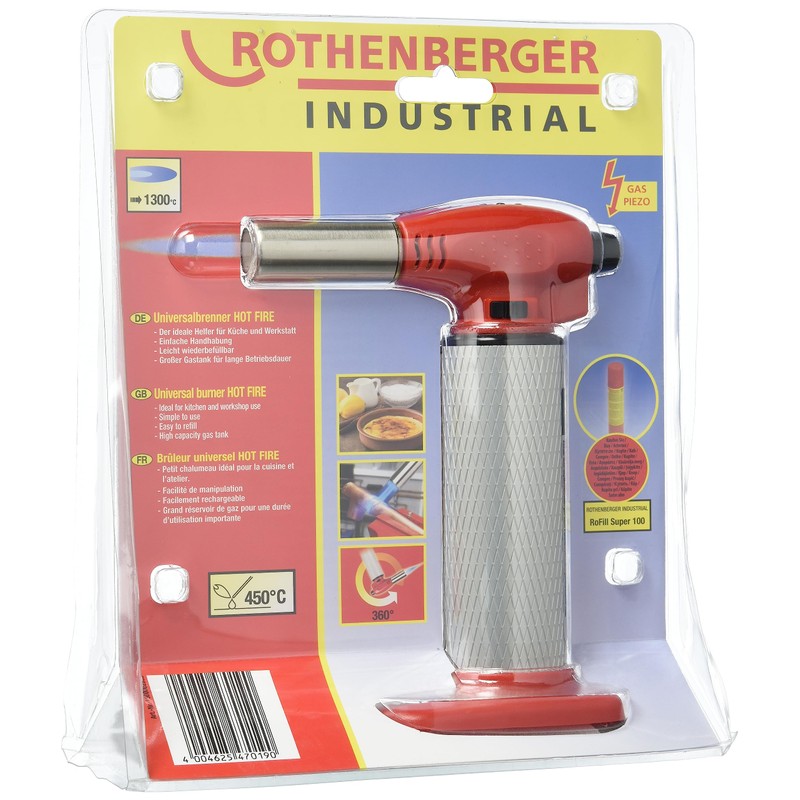 ROTHENBERGER Industrial Flame Burner, Universal Burner, Hot Fire, Creme Brulee,