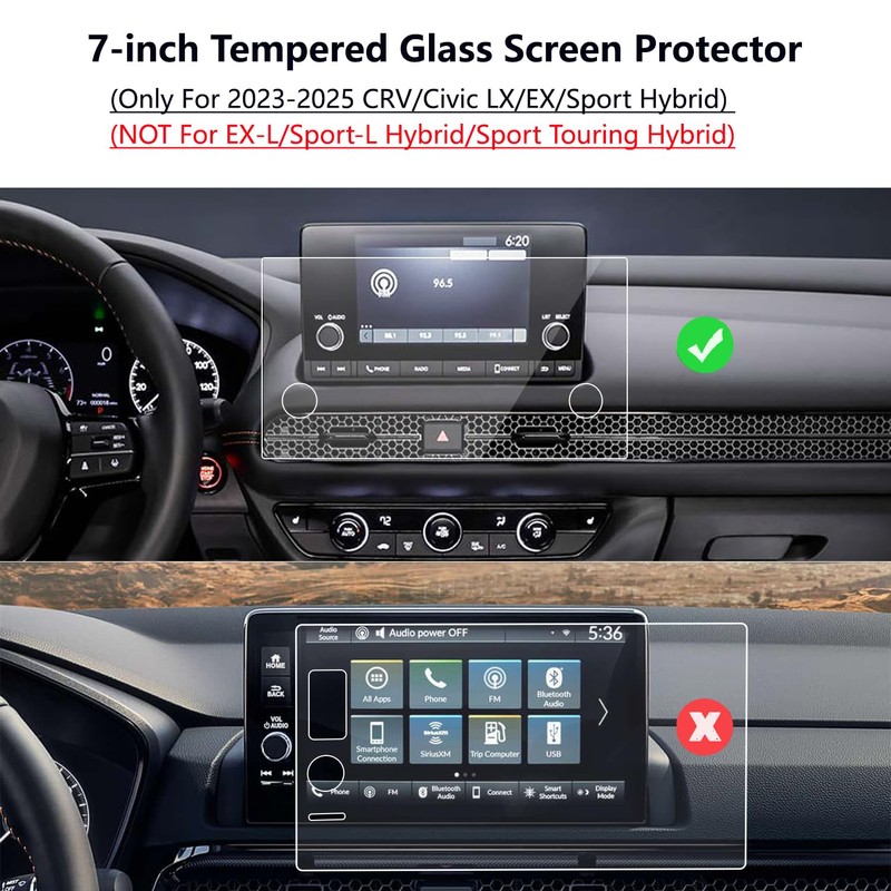 AZZIGO Tempered Glass Screen Protector For 2023 2024 2025 Honda