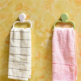White Towel Ring Towel Rack Hand Holder for Bathroom Self Adhesive Non Punching Adhesive Towel Ring Kitchen Cloth Hanger Bath Towel Bars