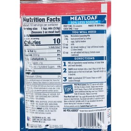 McCormick MEAT LOAF Seasoning Mix 30% LESS SODIUM Savory Herbs & Spices 1.5 oz