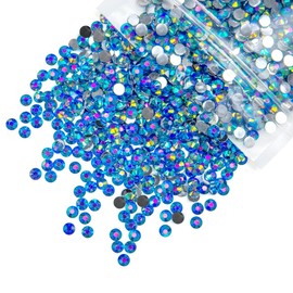 qiipii 5300PCS 3mm Blue AB Resin Rhinestones for Crafting Flatback Royal Blue Stones Bulk SS10 Non-Hotfix Diamonds Crystals Gems Charms Supplies for Nails Face Eyes Makeup Tumblers Bottles DIY Crafts