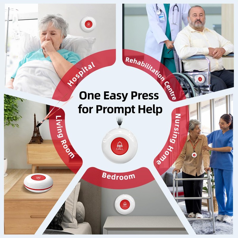 CallToU Wireless Call Buttons for Caregiver Pager and Restaurant Calling