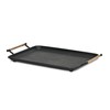 Syla Black Metal Tray with Wicker Wrapped Handles - Rectangle