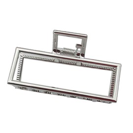 Vintage Metal Hair Claw Hair Jaw Clips Hair Clamp Accessories for Women (Rectangle, Silver)