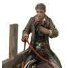 Western Cowboy in Solemn Prayer On Horse By Faded Cross