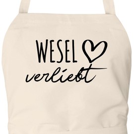 Huuraa Grillschürze Wesel verliebt Geschenk Natur Baumwolle Wesel Mitbringsel