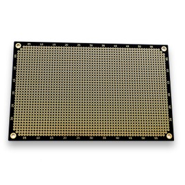 Double sided perforated grid board with round pads.