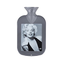 Fashy GmbH Wärmflasche mit unifarbenen Radio-Tagen Photoprint, 2,0 Liter