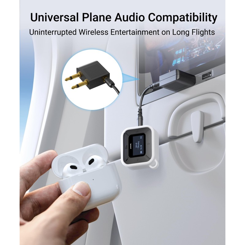 Syntech Airplane Bluetooth Transmitter Receiver with Extra Dual 3.5mm AUX
