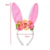 Rabbit Headband with Flower，Rabbit Ears Floral Spring Hair Accessories for
