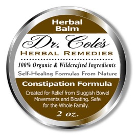Dr. Cole’s Organic Herbal Constipation Balm – External Ointment for Comfort & Ease – 100% Organic & Wildcrafted Ingredients – Safe for All Ages & Pets – Metal Twist-Off Jar – 2 oz