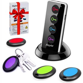 Reyke Key Finder, Remote Finder, Wireless RF Object Finder, with LED Torch for Keys, Wallet, Phone and Pet Tracker (RF Transmitter, 4 Receivers)