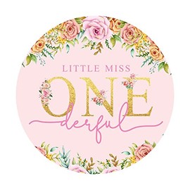 Shiningparty 2 Inch Round 50 Pack of 1st Birthday Party Label Stickers Girl First Birthday Party Label Stickers Candy Stickers for Birthday Party Decoration Favors