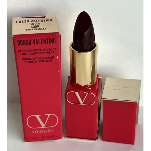 Valentino Rosso Striking Satin Lip Color Lipstick 505R FEARLESS VIOLET