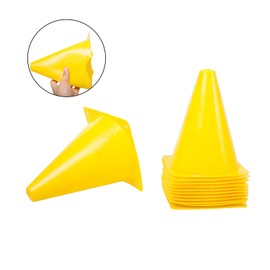 KINJOEK 30 Pack 7 Inch Sports Training Cones, Traffic Cones with Rounded Edges for Safety, Soccer, Football, Basketball Coaching, Agility, Drill Training, Field Marker Cones, Yellow