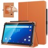 TiMOVO Universal Case for 10.1 Inch Android Tablet with Pen Loop, Lightweight Folding Stand Cover with Hand Strap for All 9.6"-11" Touchscreen Tablet, Orange